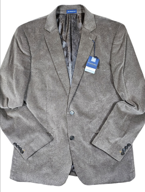 NWT Stafford 100% Cotton Soft Corduroy Frost Brown Slim Fit Sport Coat Blazer